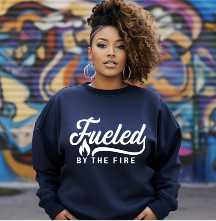 Custom Christian Faith Sweatshirt, Mom/Dad Shirt, Fueled by the fire God Scripture Sweatshirt, Jesus Inspirational Spiritual Sweatshirt