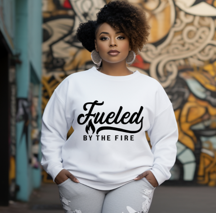 Custom Christian Faith Sweatshirt, Mom/Dad Shirt, Fueled by the fire God Scripture Sweatshirt, Jesus Inspirational Spiritual Sweatshirt