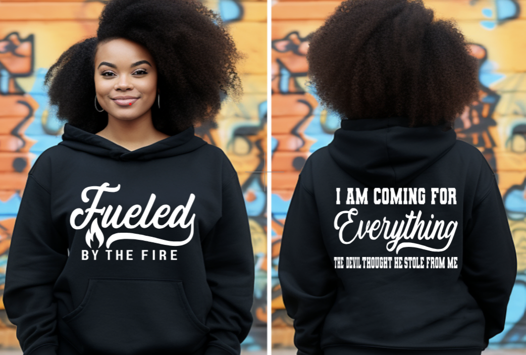 Custom Christian Faith Sweatshirt, Mom/Dad Shirt, Fueled by the fire God Scripture Sweatshirt, Jesus Inspirational Spiritual Sweatshirt